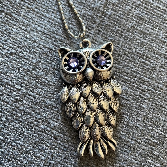 Owl Silver Color NECKLACE - Picture 1 of 2